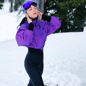 Vtg 80s 90s NILS Purple Womens Size 6 One piece SK